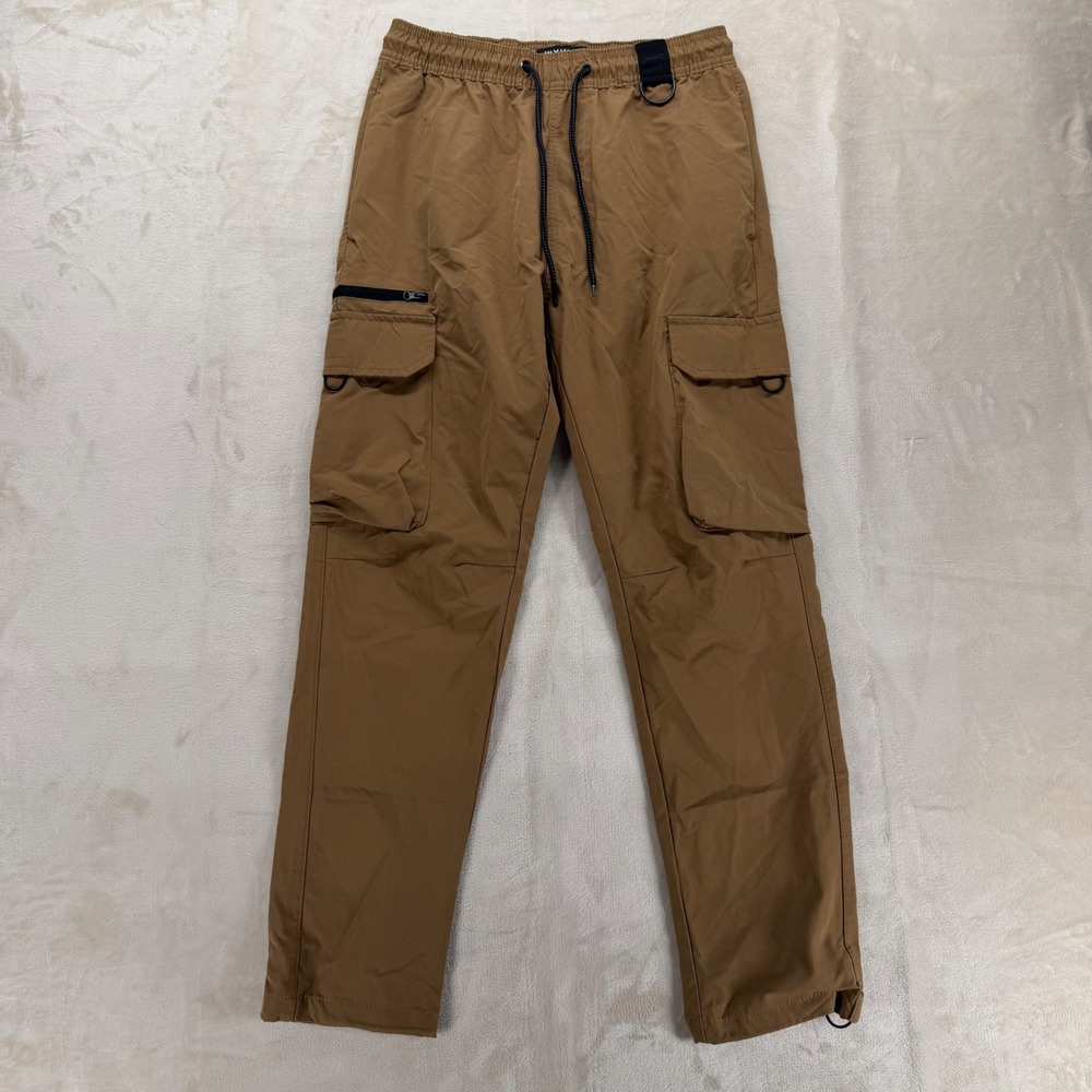 WXYZ Los Angeles Cargo Pants Mens Small Brown Good Utility Techwear Drawstring